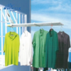 Drying laundry outside window and dry clothes out into the sun..