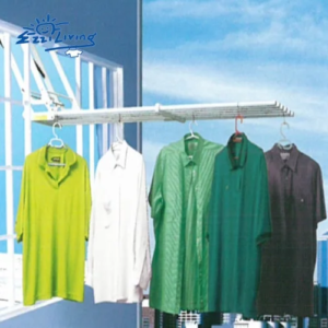 Drying laundry outside window and dry clothes out into the sun..
