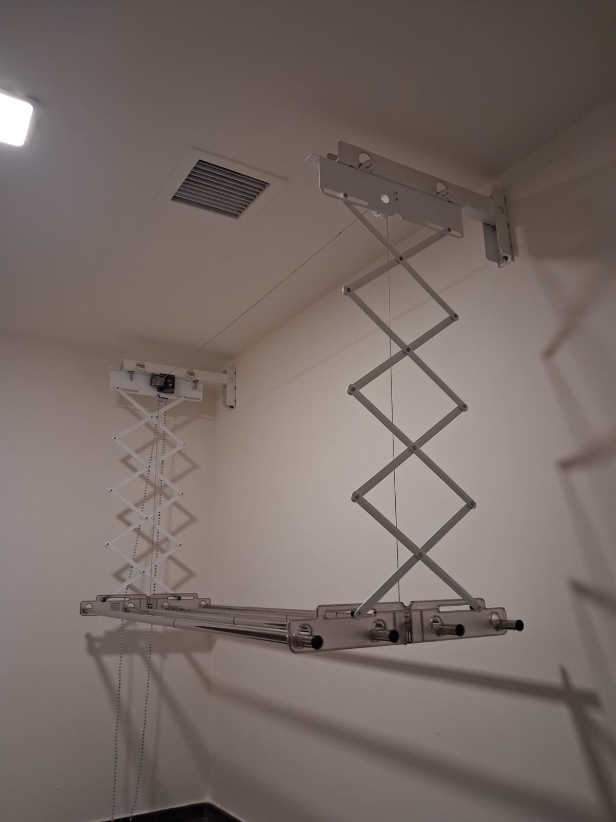 Wall brackets used because of the false ceiling